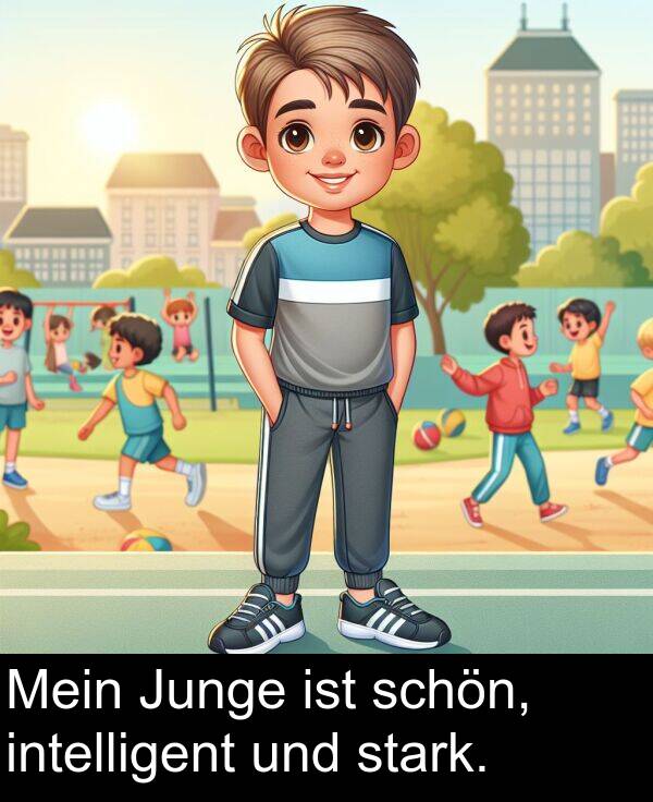 intelligent: Mein Junge ist schön, intelligent und stark.
