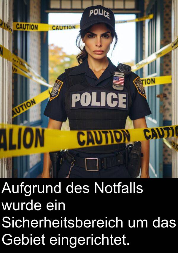 Gebiet: Aufgrund des Notfalls wurde ein Sicherheitsbereich um das Gebiet eingerichtet.