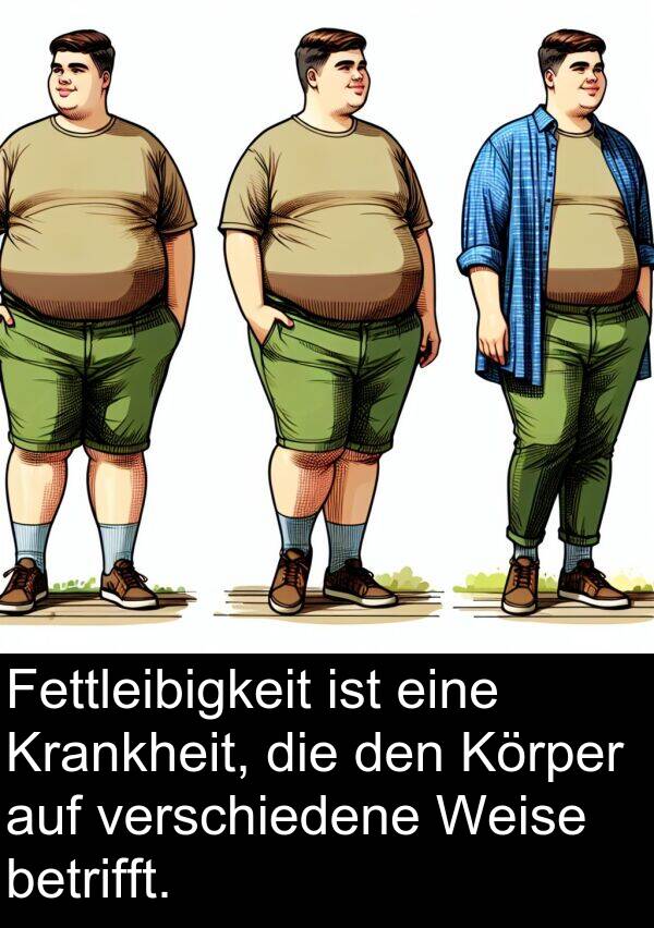 Fettleibigkeit: Fettleibigkeit ist eine Krankheit, die den Körper auf verschiedene Weise betrifft.