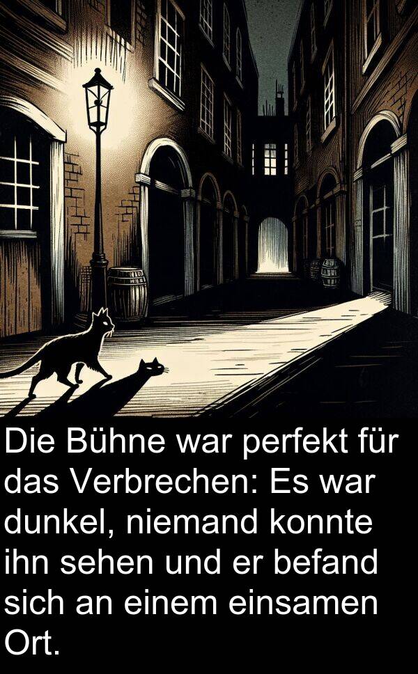 dunkel: Die Bühne war perfekt für das Verbrechen: Es war dunkel, niemand konnte ihn sehen und er befand sich an einem einsamen Ort.