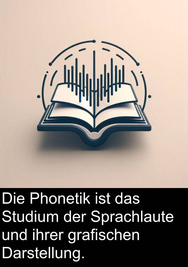Darstellung: Die Phonetik ist das Studium der Sprachlaute und ihrer grafischen Darstellung.