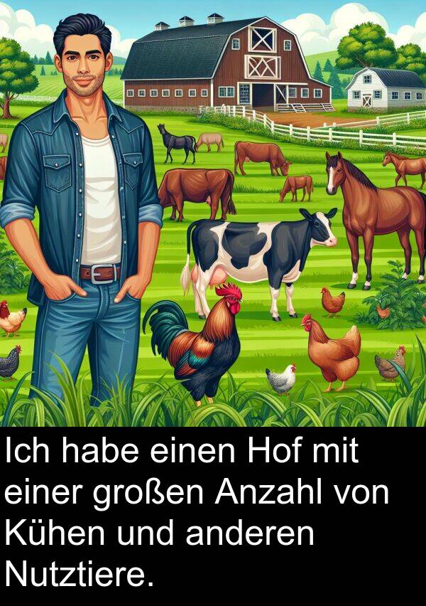 Nutztiere: Ich habe einen Hof mit einer großen Anzahl von Kühen und anderen Nutztiere.