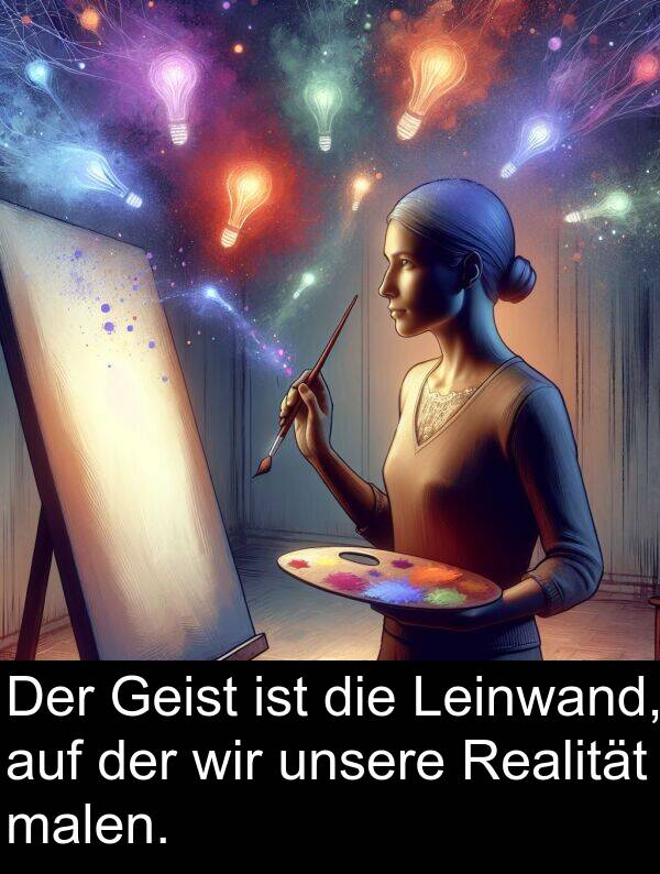 Leinwand: Der Geist ist die Leinwand, auf der wir unsere Realität malen.