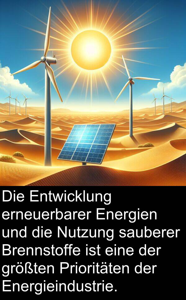 Prioritäten: Die Entwicklung erneuerbarer Energien und die Nutzung sauberer Brennstoffe ist eine der größten Prioritäten der Energieindustrie.