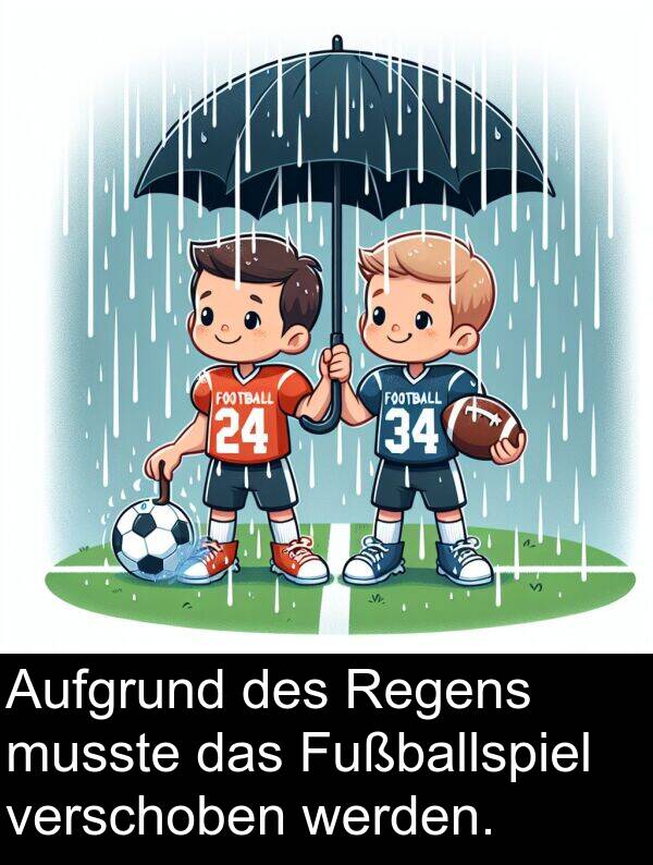 Regens: Aufgrund des Regens musste das Fußballspiel verschoben werden.