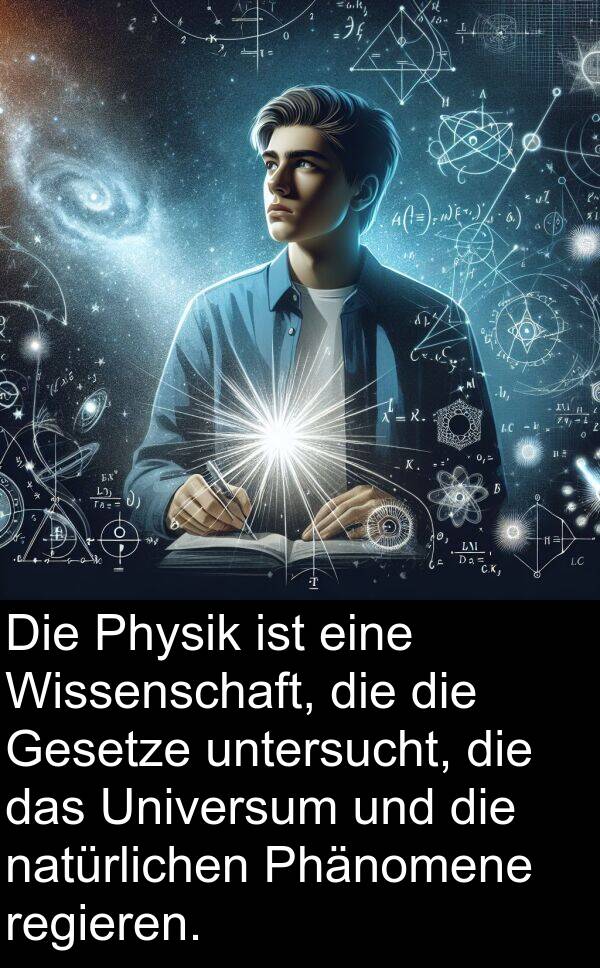 Wissenschaft: Die Physik ist eine Wissenschaft, die die Gesetze untersucht, die das Universum und die natürlichen Phänomene regieren.