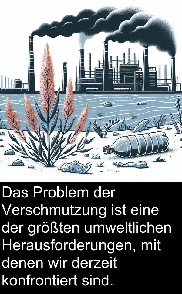 denen: Das Problem der Verschmutzung ist eine der größten umweltlichen Herausforderungen, mit denen wir derzeit konfrontiert sind.