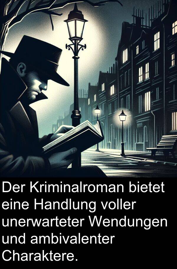 Charaktere: Der Kriminalroman bietet eine Handlung voller unerwarteter Wendungen und ambivalenter Charaktere.