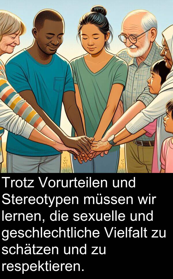 respektieren: Trotz Vorurteilen und Stereotypen müssen wir lernen, die sexuelle und geschlechtliche Vielfalt zu schätzen und zu respektieren.