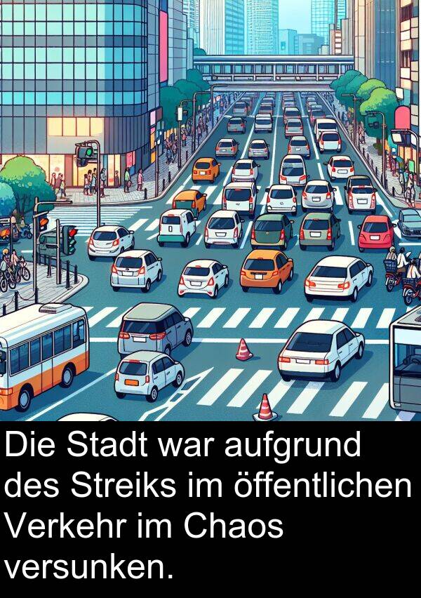 Stadt: Die Stadt war aufgrund des Streiks im öffentlichen Verkehr im Chaos versunken.