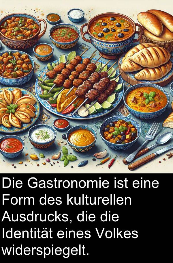 Gastronomie: Die Gastronomie ist eine Form des kulturellen Ausdrucks, die die Identität eines Volkes widerspiegelt.