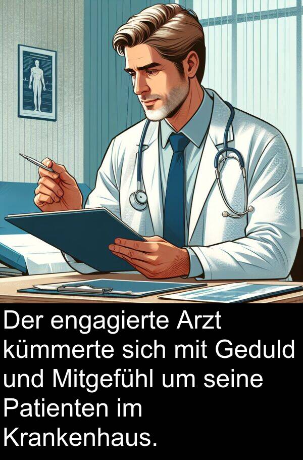 Arzt: Der engagierte Arzt kümmerte sich mit Geduld und Mitgefühl um seine Patienten im Krankenhaus.