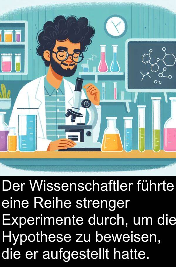 führte: Der Wissenschaftler führte eine Reihe strenger Experimente durch, um die Hypothese zu beweisen, die er aufgestellt hatte.