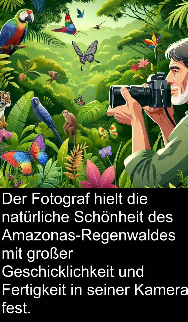 fest: Der Fotograf hielt die natürliche Schönheit des Amazonas-Regenwaldes mit großer Geschicklichkeit und Fertigkeit in seiner Kamera fest.