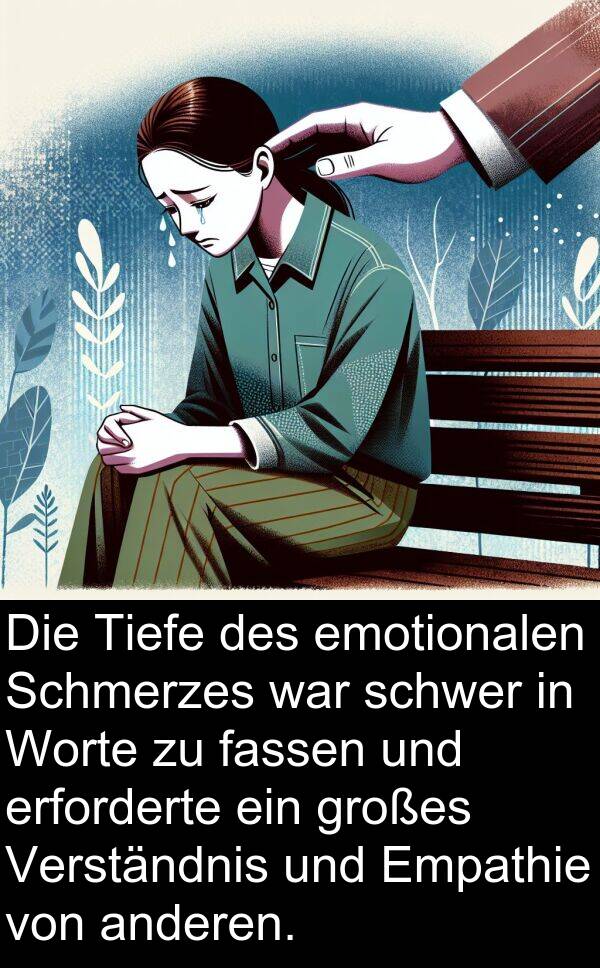 fassen: Die Tiefe des emotionalen Schmerzes war schwer in Worte zu fassen und erforderte ein großes Verständnis und Empathie von anderen.
