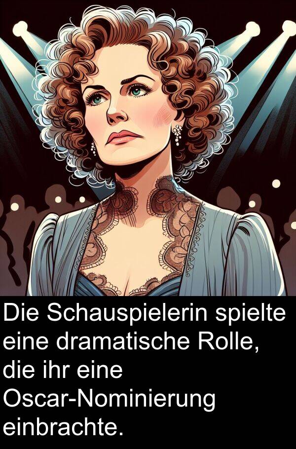 dramatische: Die Schauspielerin spielte eine dramatische Rolle, die ihr eine Oscar-Nominierung einbrachte.