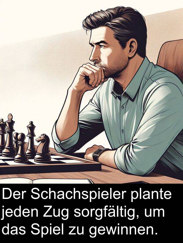 Spiel: Der Schachspieler plante jeden Zug sorgfältig, um das Spiel zu gewinnen.