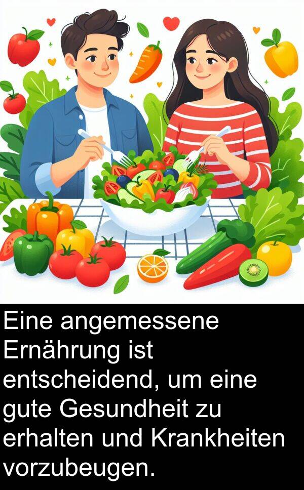 Gesundheit: Eine angemessene Ernährung ist entscheidend, um eine gute Gesundheit zu erhalten und Krankheiten vorzubeugen.