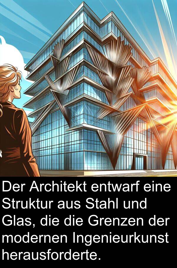 Grenzen: Der Architekt entwarf eine Struktur aus Stahl und Glas, die die Grenzen der modernen Ingenieurkunst herausforderte.