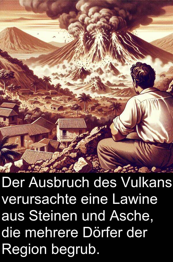 Dörfer: Der Ausbruch des Vulkans verursachte eine Lawine aus Steinen und Asche, die mehrere Dörfer der Region begrub.