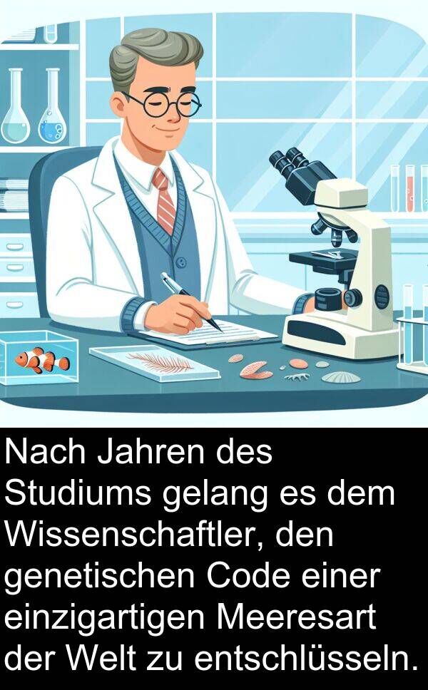 Jahren: Nach Jahren des Studiums gelang es dem Wissenschaftler, den genetischen Code einer einzigartigen Meeresart der Welt zu entschlüsseln.