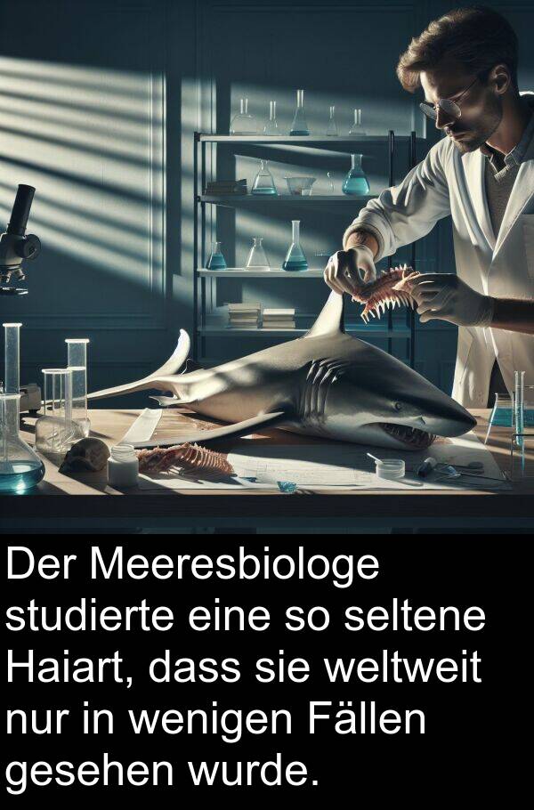 Fällen: Der Meeresbiologe studierte eine so seltene Haiart, dass sie weltweit nur in wenigen Fällen gesehen wurde.