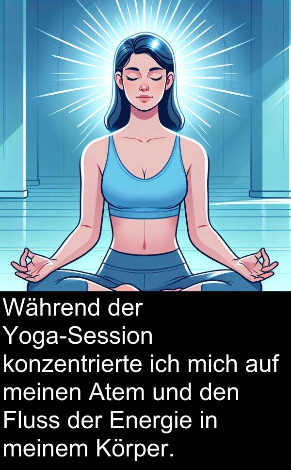 Atem: Während der Yoga-Session konzentrierte ich mich auf meinen Atem und den Fluss der Energie in meinem Körper.