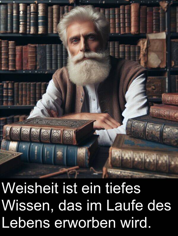 wird: Weisheit ist ein tiefes Wissen, das im Laufe des Lebens erworben wird.
