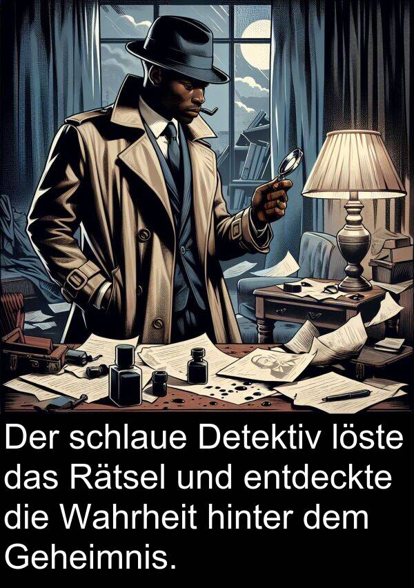Rätsel: Der schlaue Detektiv löste das Rätsel und entdeckte die Wahrheit hinter dem Geheimnis.