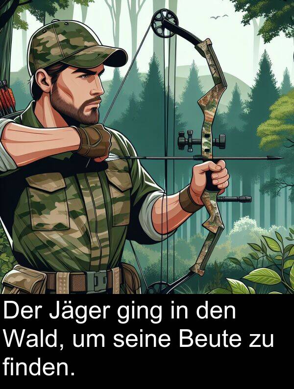 Wald: Der Jäger ging in den Wald, um seine Beute zu finden.