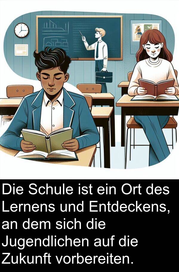 Zukunft: Die Schule ist ein Ort des Lernens und Entdeckens, an dem sich die Jugendlichen auf die Zukunft vorbereiten.