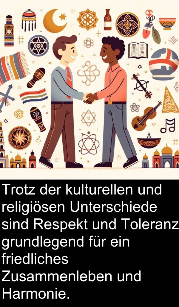 Respekt: Trotz der kulturellen und religiösen Unterschiede sind Respekt und Toleranz grundlegend für ein friedliches Zusammenleben und Harmonie.
