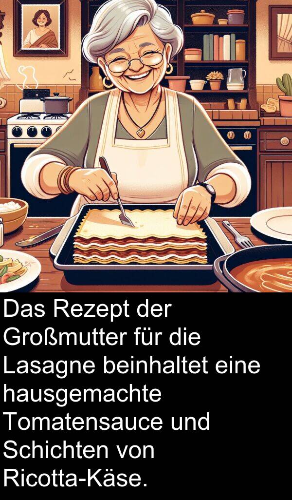 Lasagne: Das Rezept der Großmutter für die Lasagne beinhaltet eine hausgemachte Tomatensauce und Schichten von Ricotta-Käse.