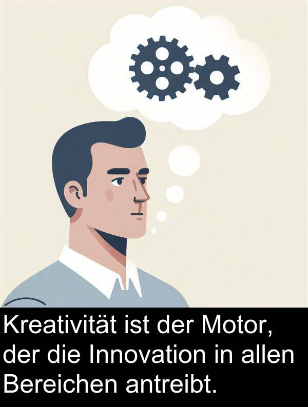 antreibt: Kreativität ist der Motor, der die Innovation in allen Bereichen antreibt.