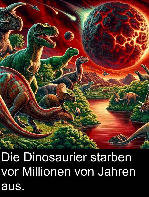 Jahren: Die Dinosaurier starben vor Millionen von Jahren aus.