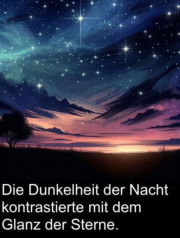 Dunkelheit: Die Dunkelheit der Nacht kontrastierte mit dem Glanz der Sterne.