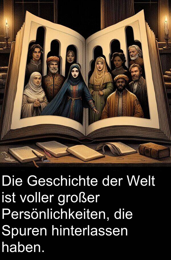 hinterlassen: Die Geschichte der Welt ist voller großer Persönlichkeiten, die Spuren hinterlassen haben.