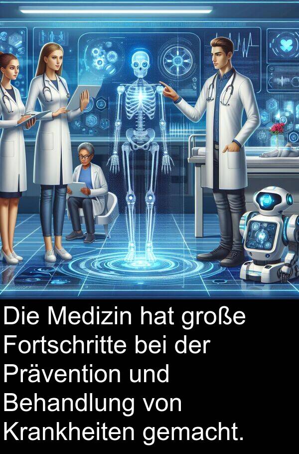 Fortschritte: Die Medizin hat große Fortschritte bei der Prävention und Behandlung von Krankheiten gemacht.