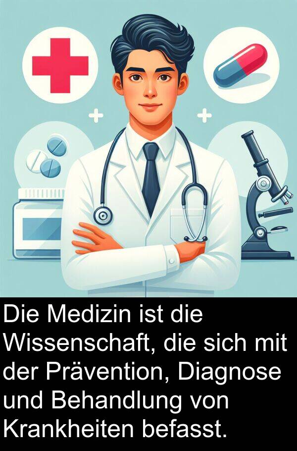 Diagnose: Die Medizin ist die Wissenschaft, die sich mit der Prävention, Diagnose und Behandlung von Krankheiten befasst.