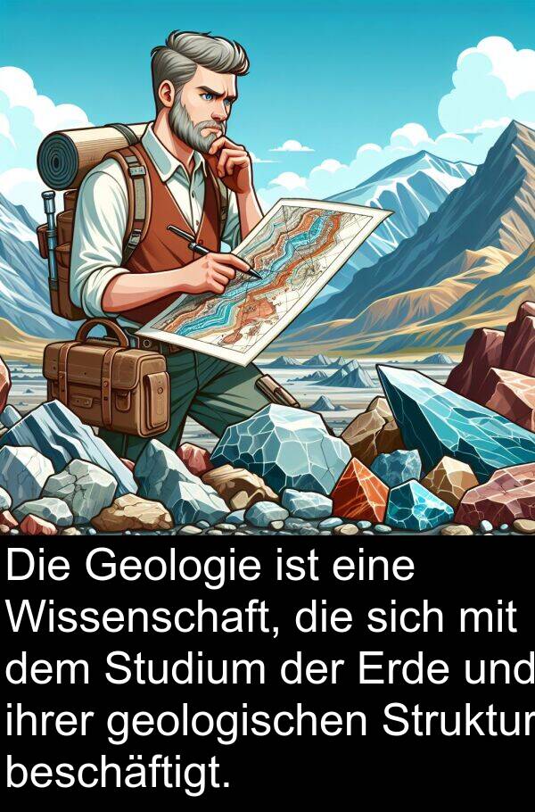 Wissenschaft: Die Geologie ist eine Wissenschaft, die sich mit dem Studium der Erde und ihrer geologischen Struktur beschäftigt.