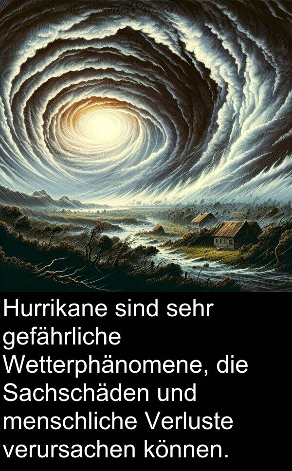 Sachschäden: Hurrikane sind sehr gefährliche Wetterphänomene, die Sachschäden und menschliche Verluste verursachen können.