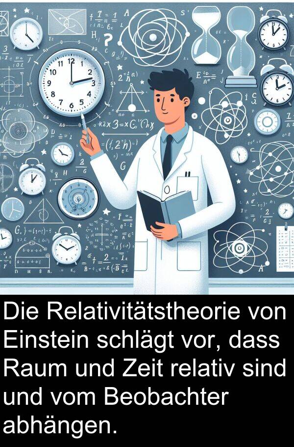 Zeit: Die Relativitätstheorie von Einstein schlägt vor, dass Raum und Zeit relativ sind und vom Beobachter abhängen.