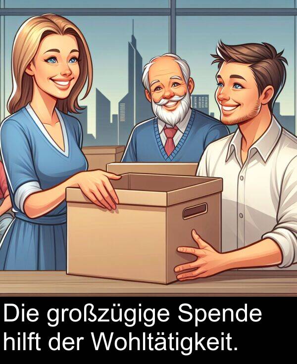 Spende: Die großzügige Spende hilft der Wohltätigkeit.