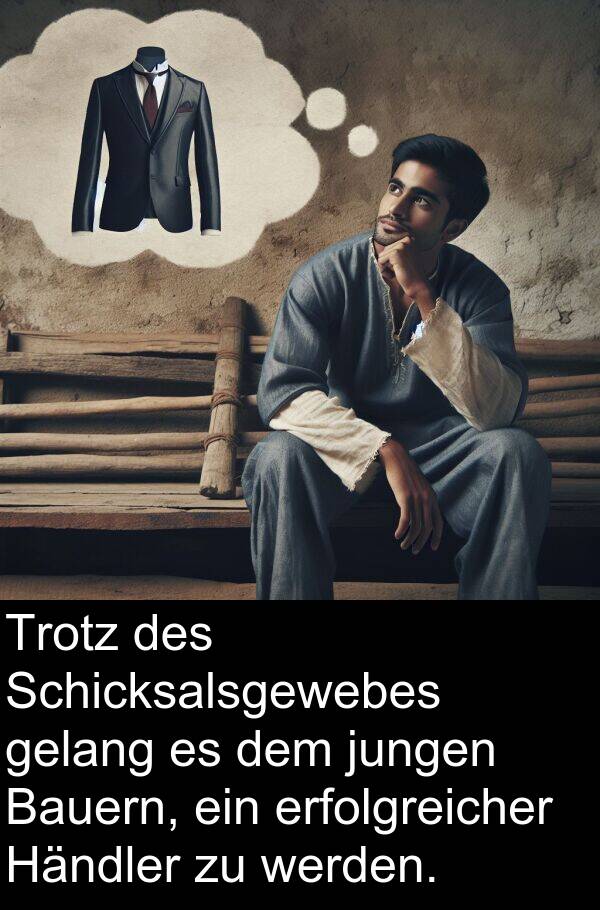 Händler: Trotz des Schicksalsgewebes gelang es dem jungen Bauern, ein erfolgreicher Händler zu werden.