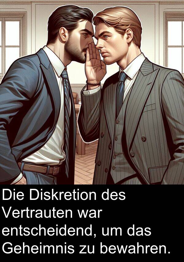 Diskretion: Die Diskretion des Vertrauten war entscheidend, um das Geheimnis zu bewahren.