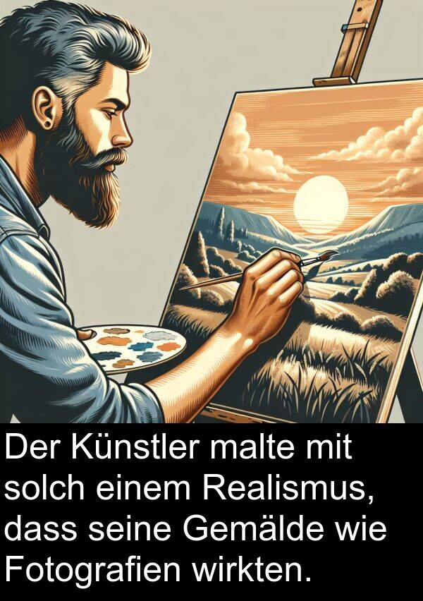 malte: Der Künstler malte mit solch einem Realismus, dass seine Gemälde wie Fotografien wirkten.