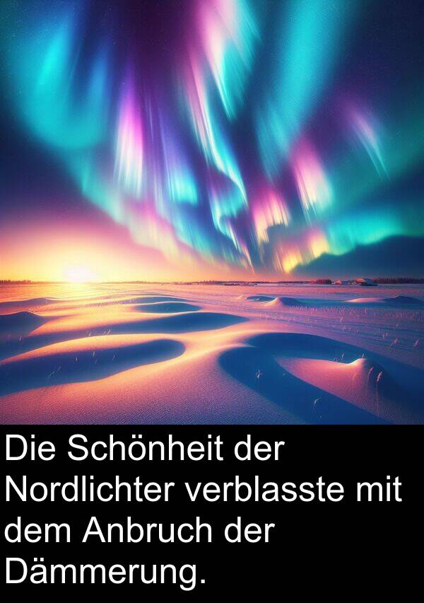 Dämmerung: Die Schönheit der Nordlichter verblasste mit dem Anbruch der Dämmerung.