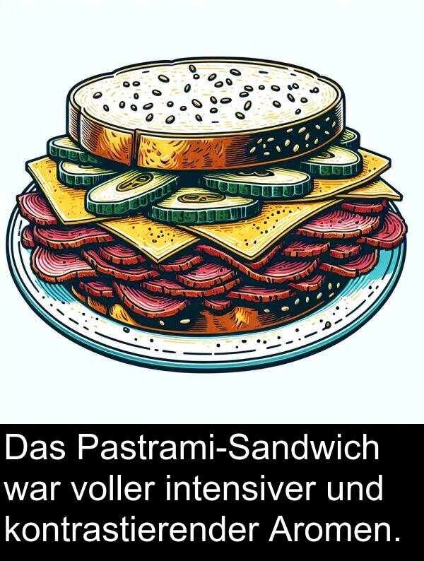 voller: Das Pastrami-Sandwich war voller intensiver und kontrastierender Aromen.