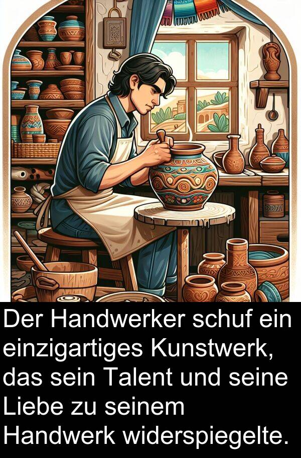 Talent: Der Handwerker schuf ein einzigartiges Kunstwerk, das sein Talent und seine Liebe zu seinem Handwerk widerspiegelte.