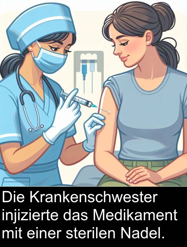 sterilen: Die Krankenschwester injizierte das Medikament mit einer sterilen Nadel.
